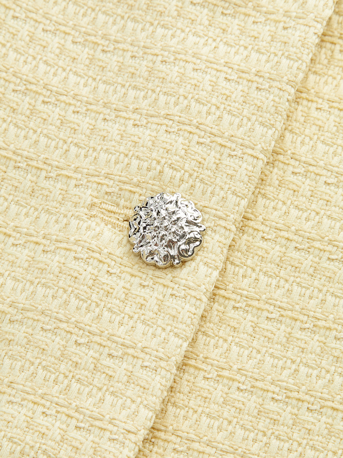 Tweed Square-Neck Button Mini Dress