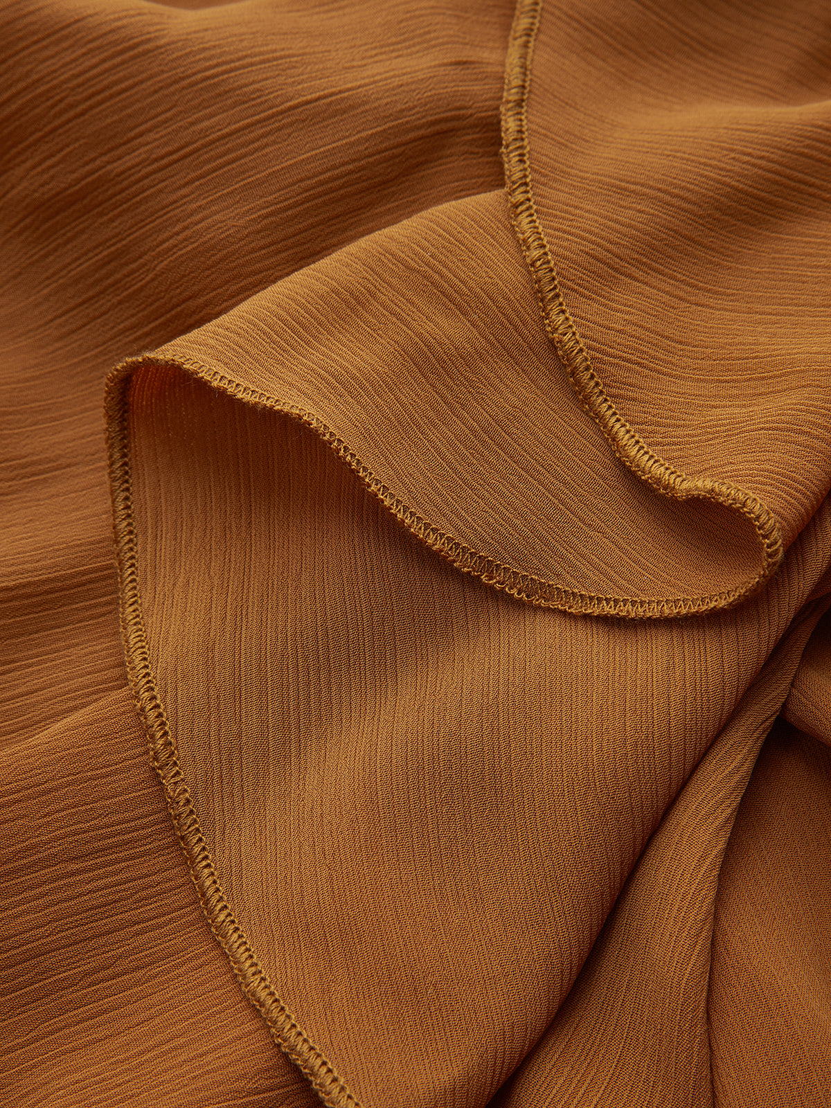 Chiffon Ruffled Tiered Sleeve Tie-Neck Blouse