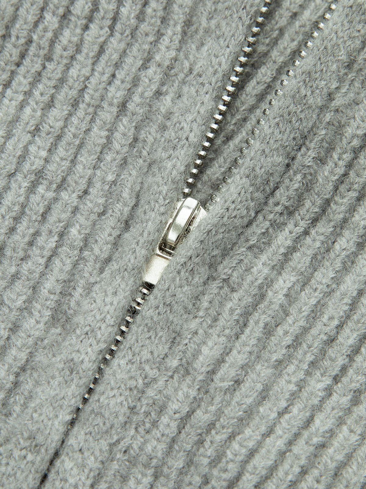 Crew Neck Zip-Up Knit Outerwear