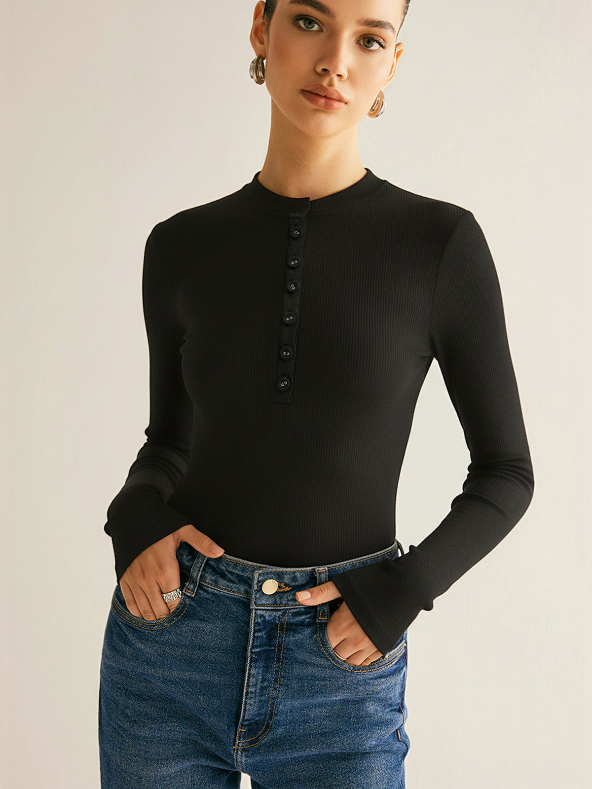 Ribbed Long Sleeve Bodysuit