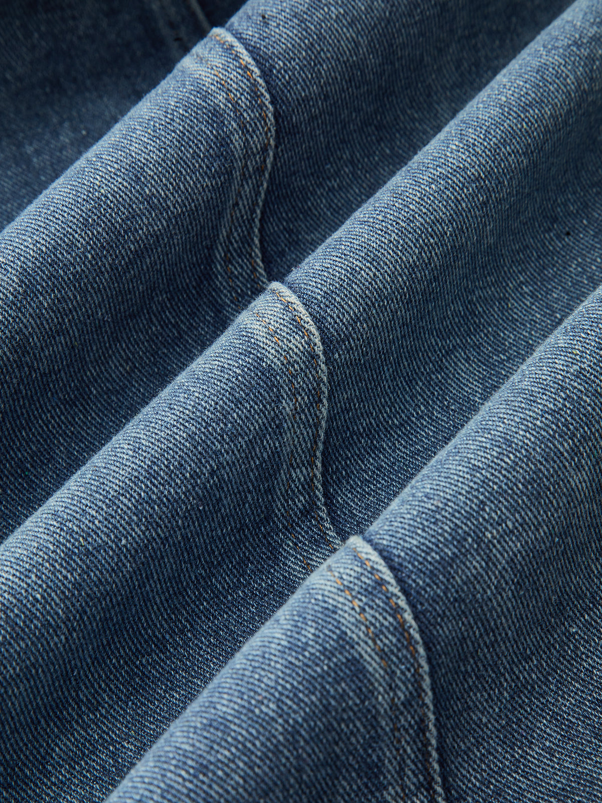 Jeans-Midirock mit Streifen und Kordelzug