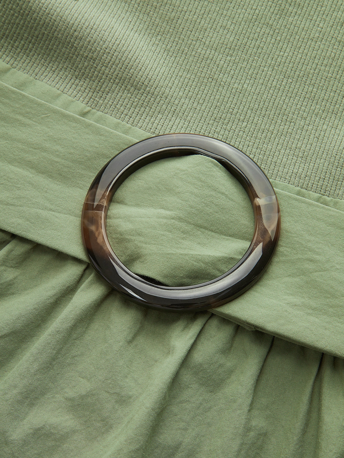 Cotton Blend Ruffled Belted Sleeveless Maxi Dress