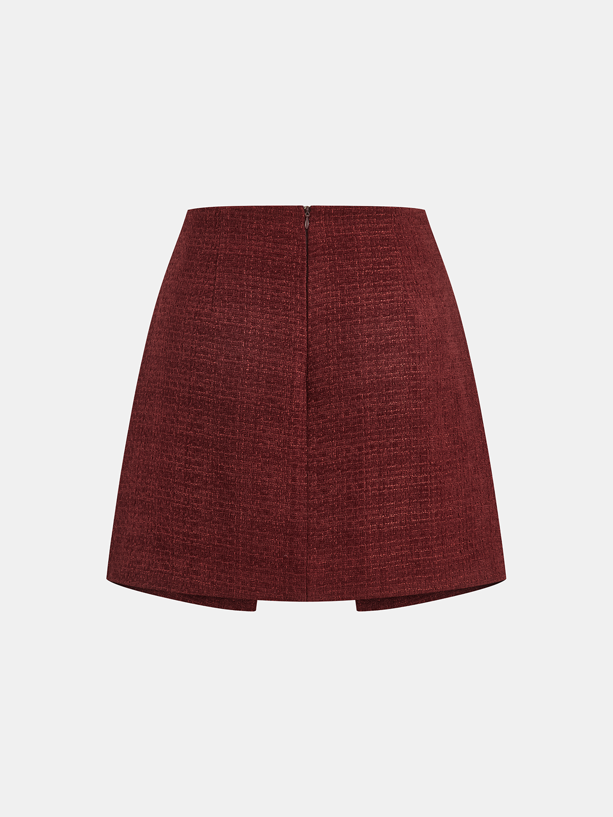 Tweed-Minirock mit Schlitz und Metalldetail