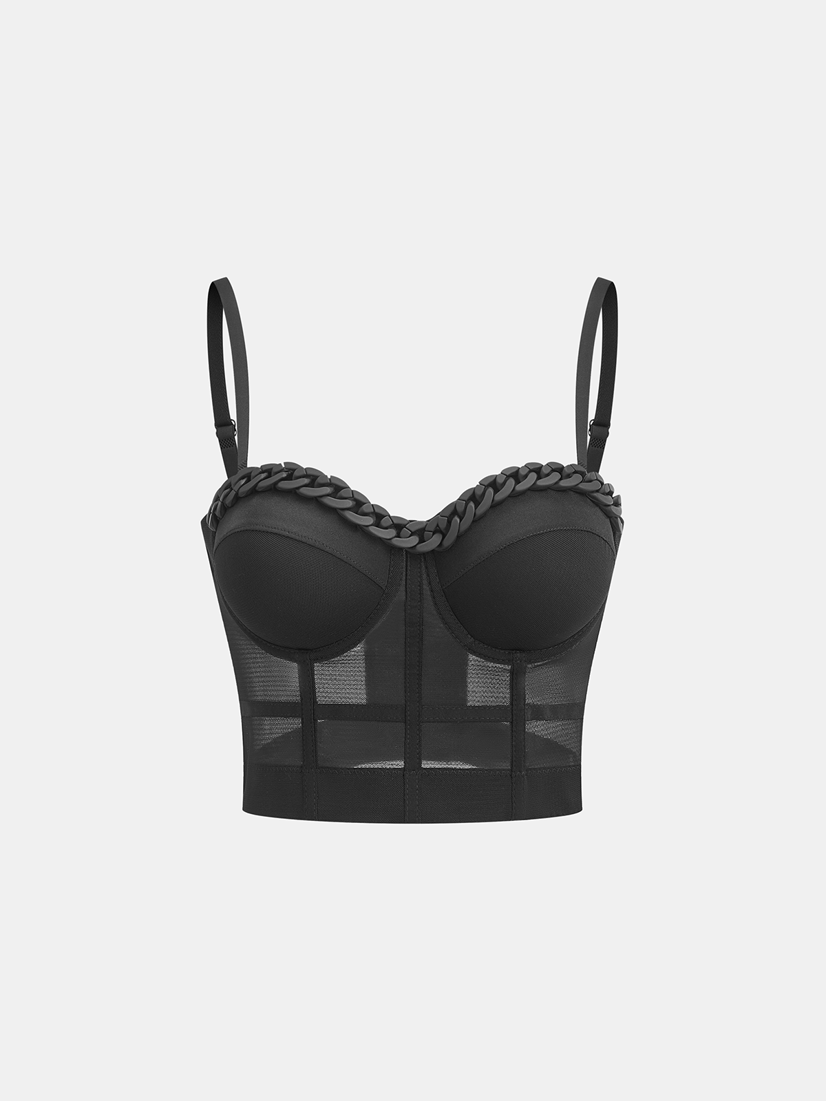 Haut corset désossé à bretelles chaîne