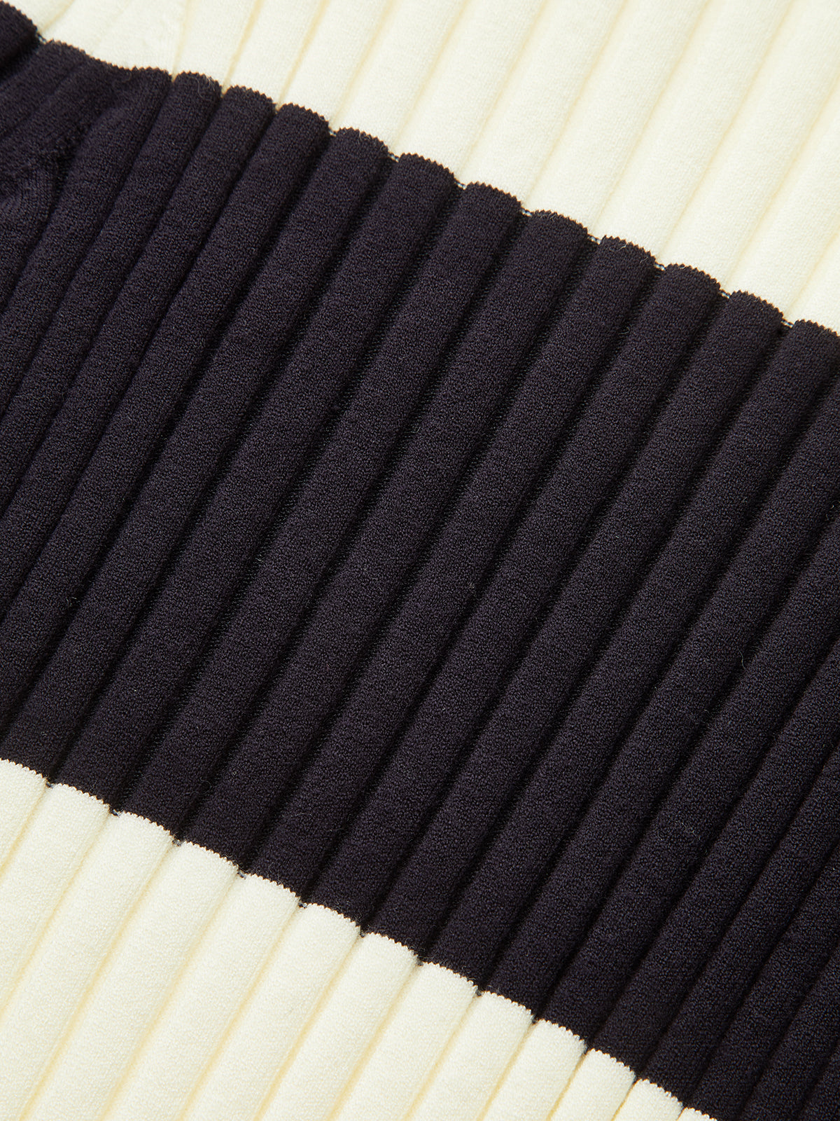 Color-Block Mock Neck Ribbed Knit Top