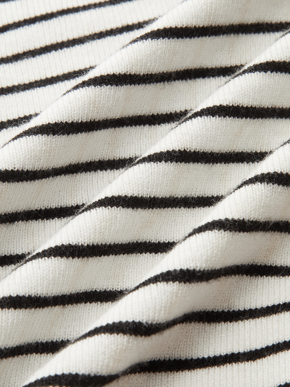 Striped Asymmetric Neck Slit Knit Top