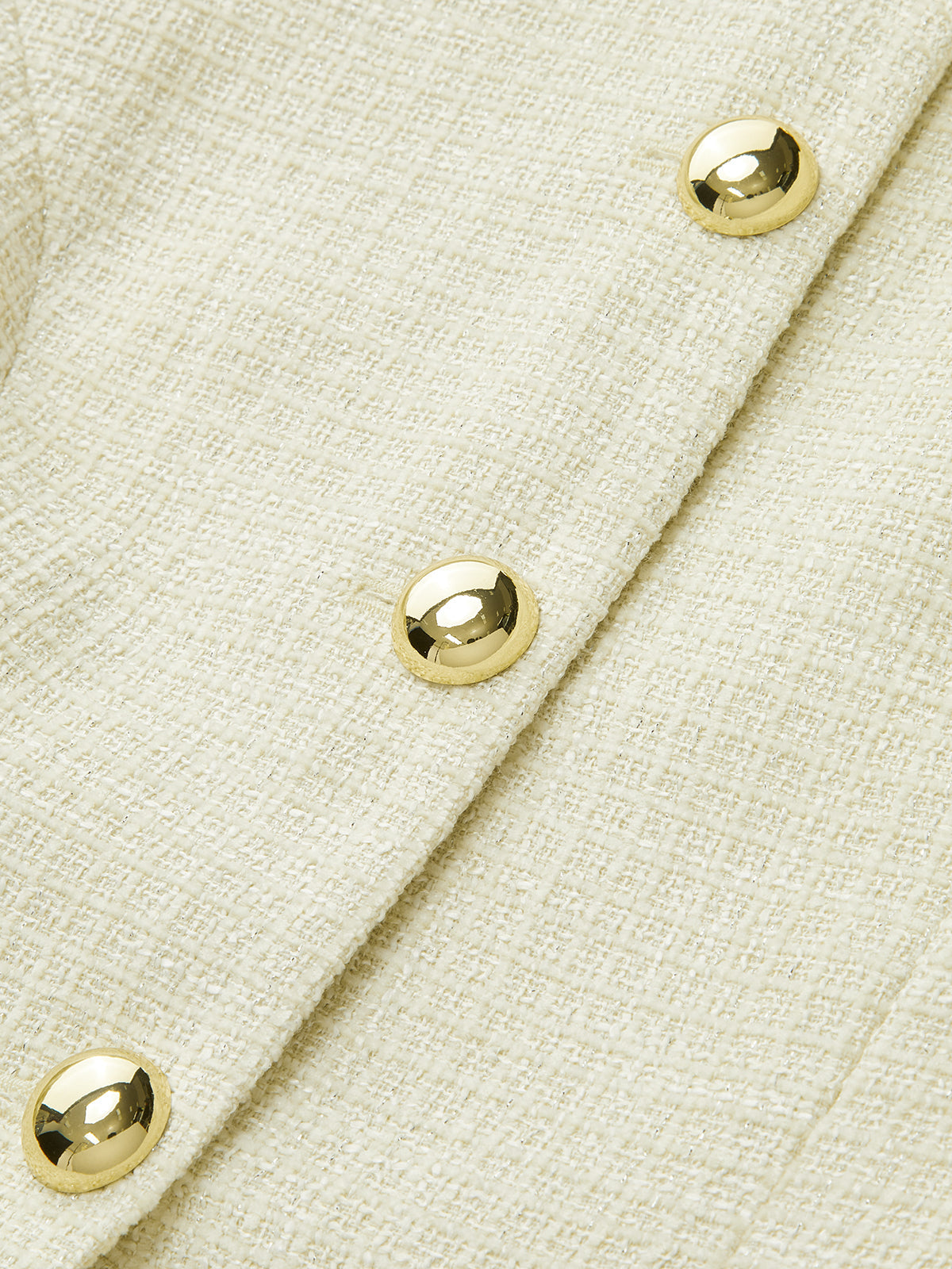 Metal Button Tweed Blazer