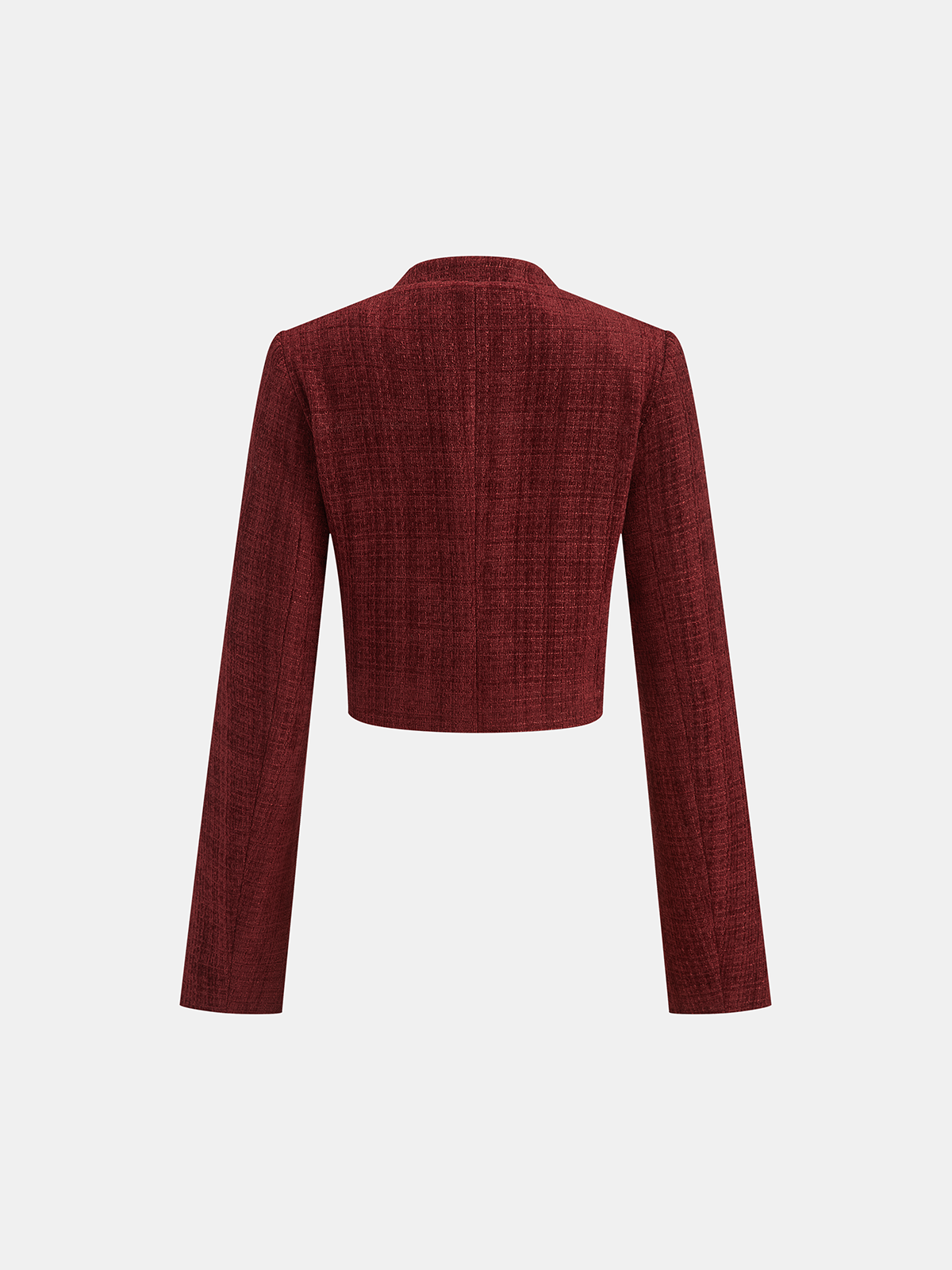 Metal Button Tweed Cropped Blazer