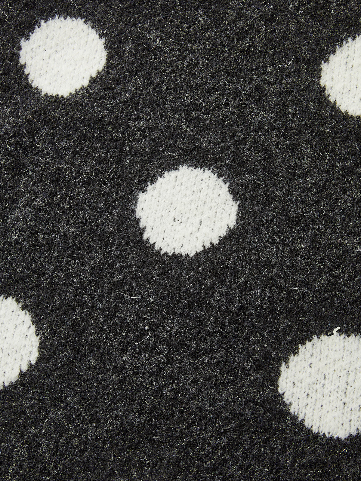 Leg-Of-Mutton Sleeve Polka Dot Wool Blend Sweater