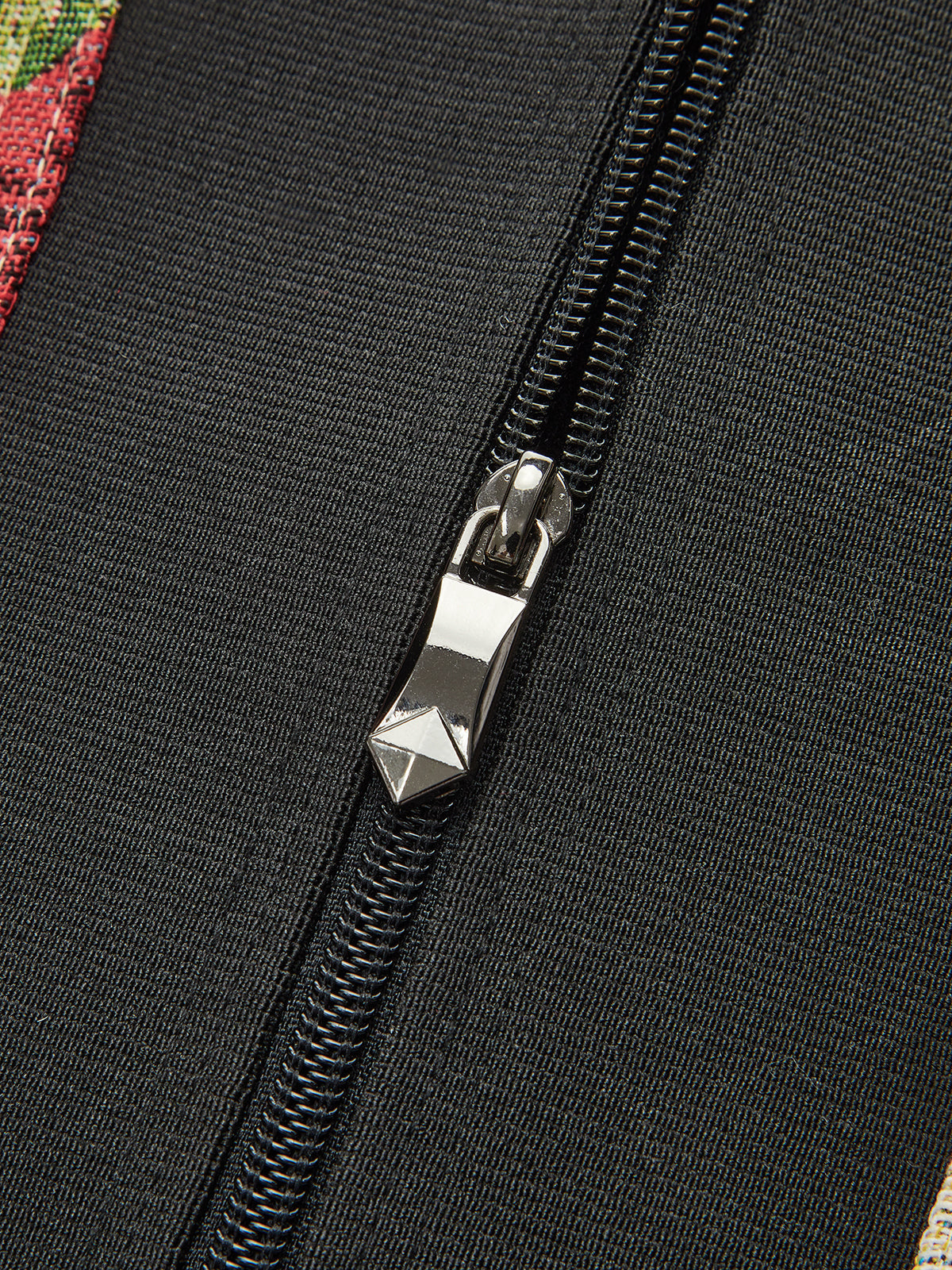 Back Zipper Contrast Strap Floral Printed Corset Top