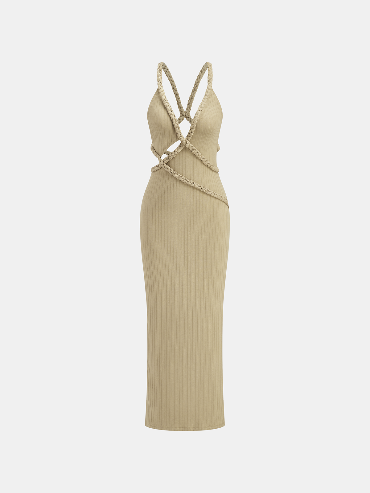 Geflochtenes asymmetrisches Bodycon-Kleid