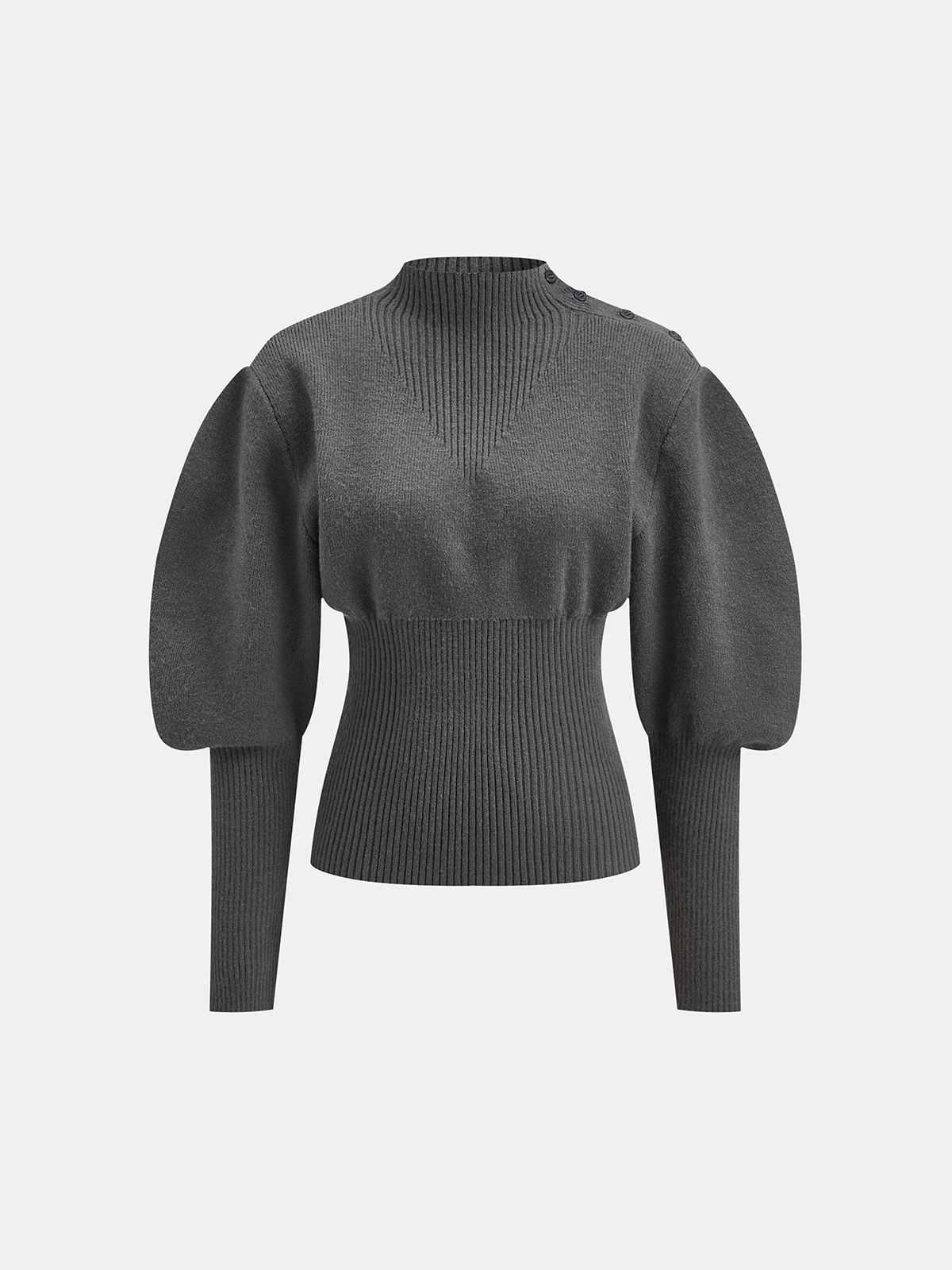 Pullover mit Keulenärmeln und Knopfdetail