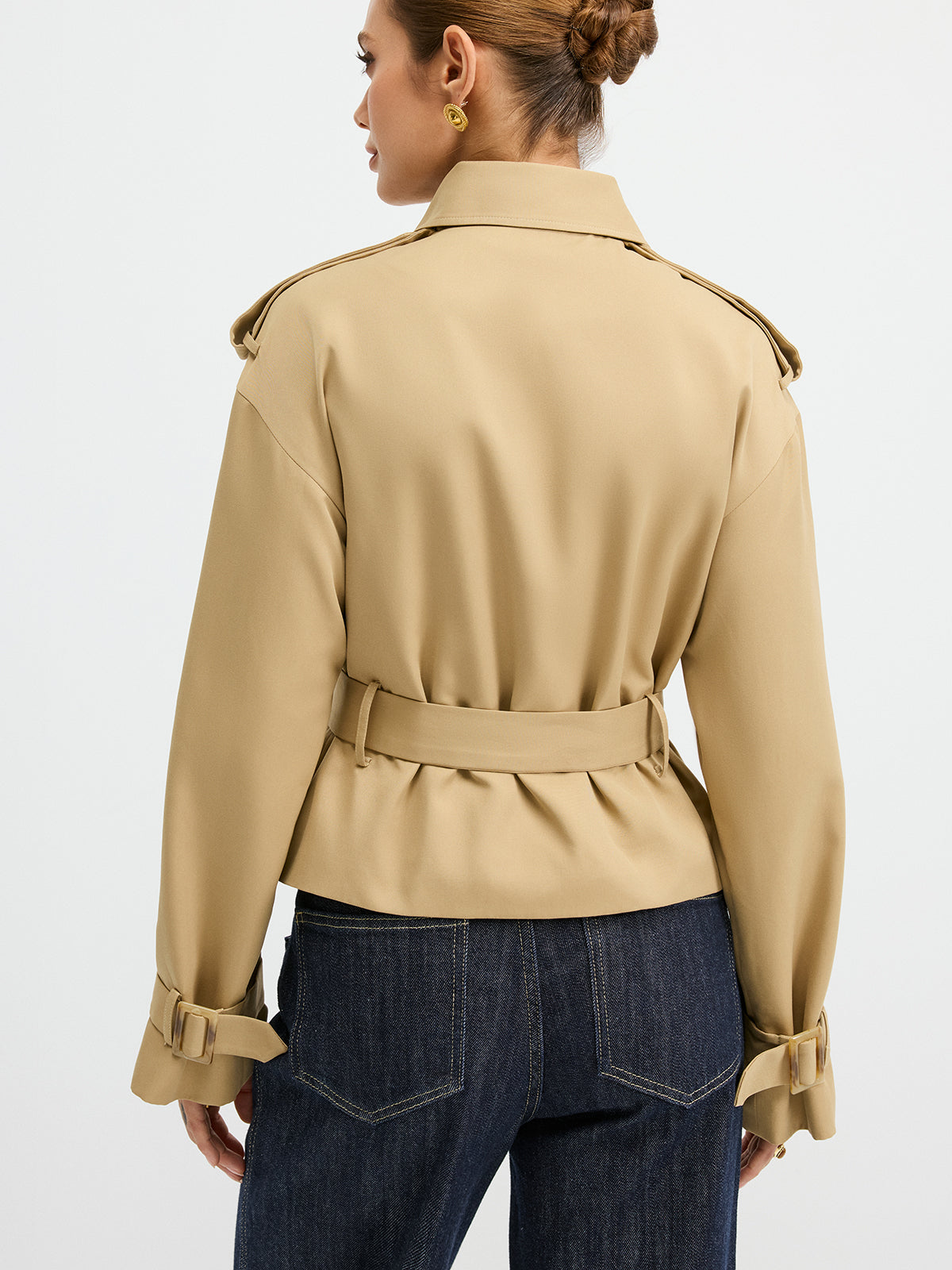 Double-Breasted Belted Trench Coat