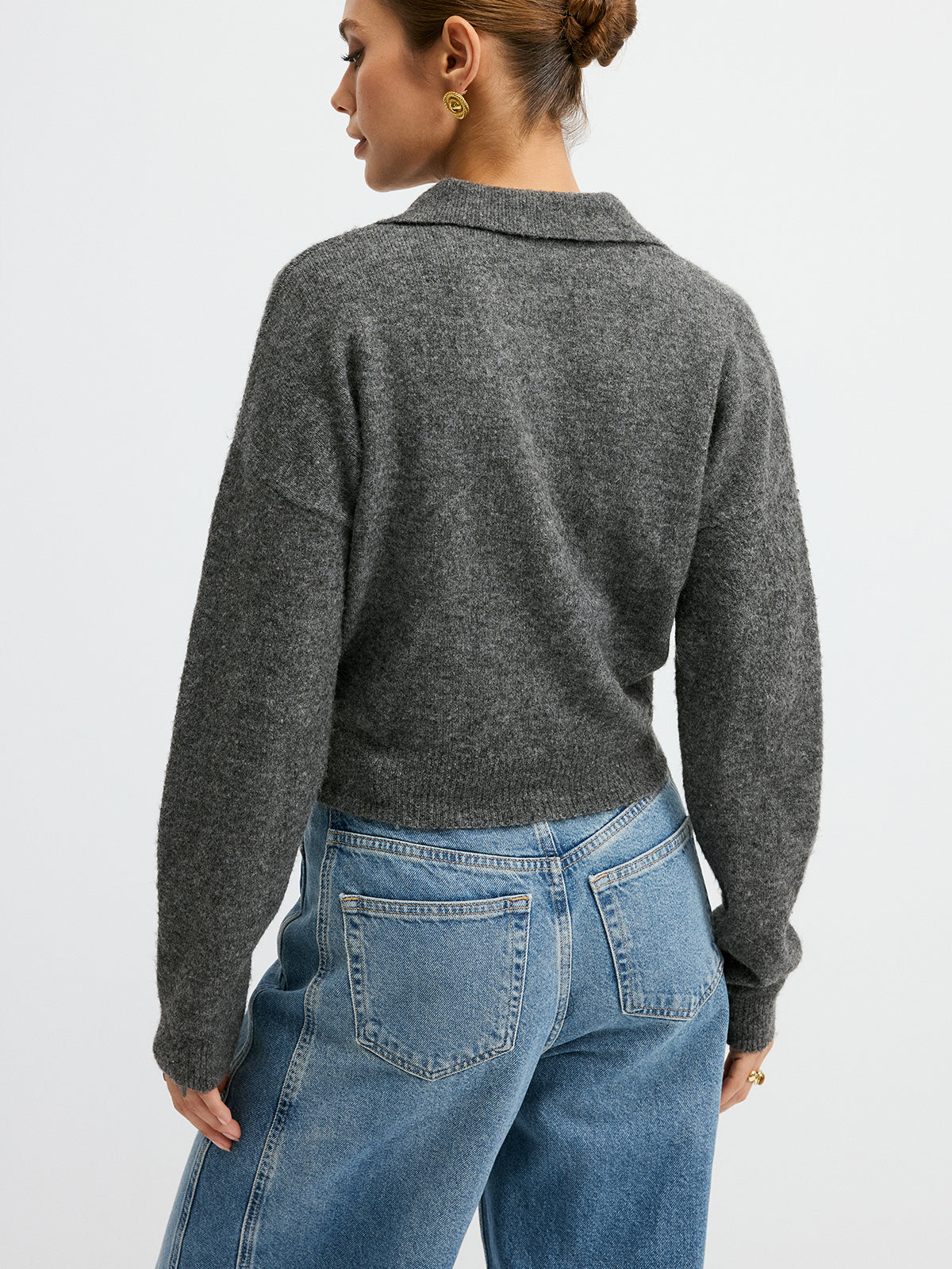 Wollmischung Polokragen Freizeitpullover