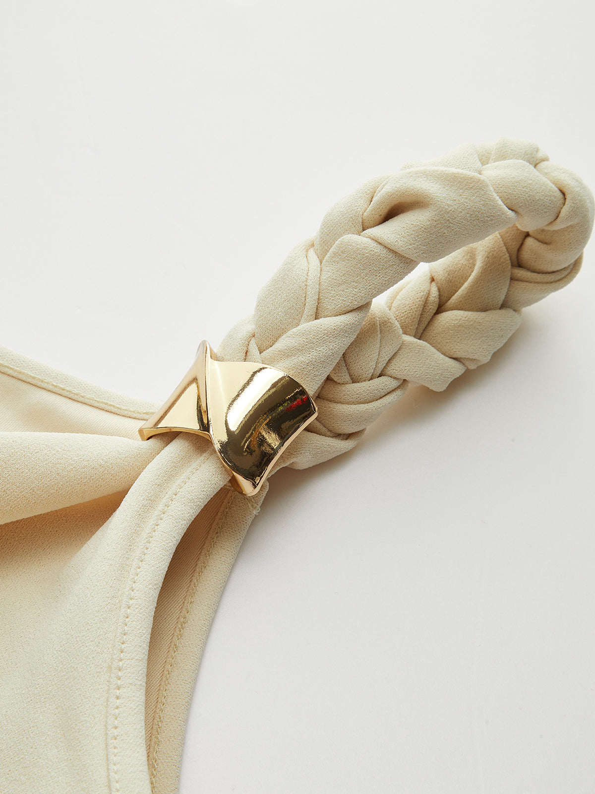 Crop top à bretelles tressées et col drapé