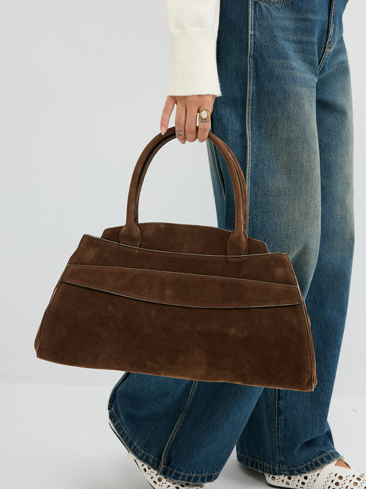 Wildleder Henkeltasche