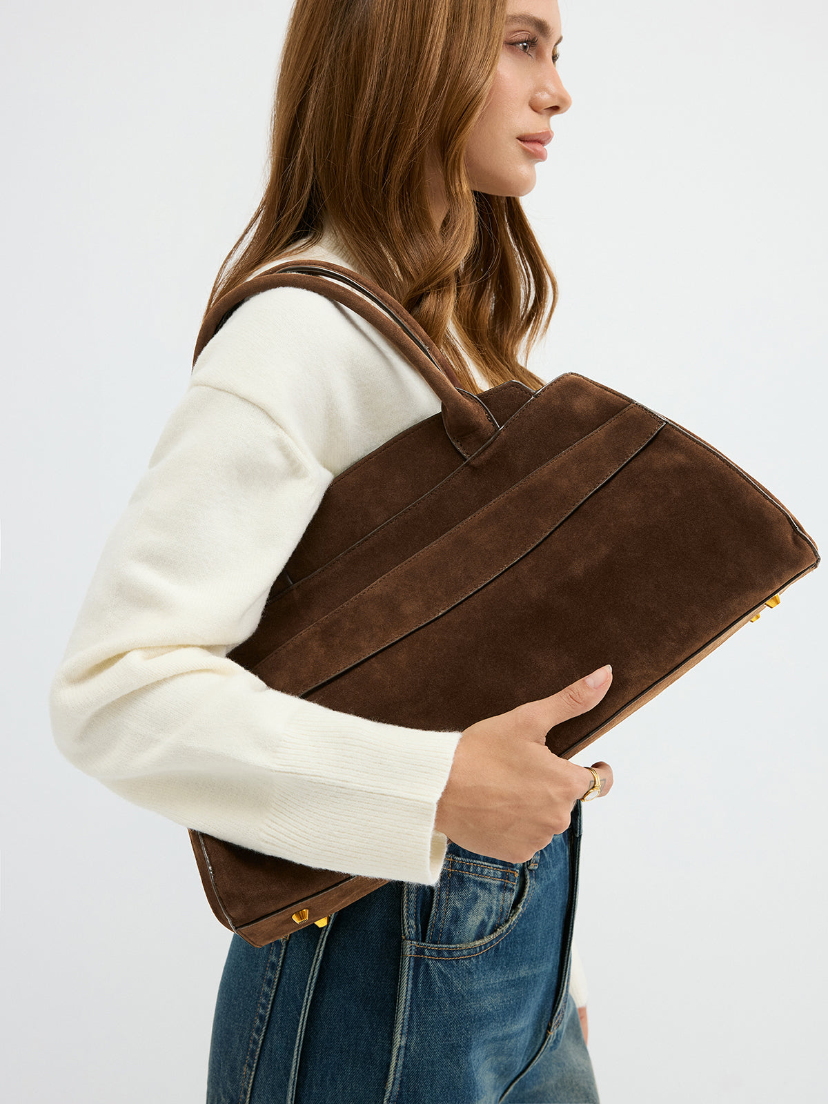 Wildleder Henkeltasche