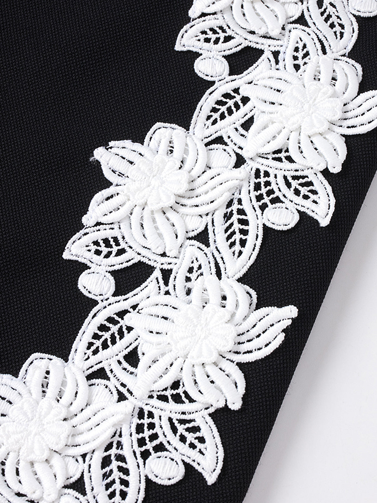 Lace Side Panel Wide-Leg Pants