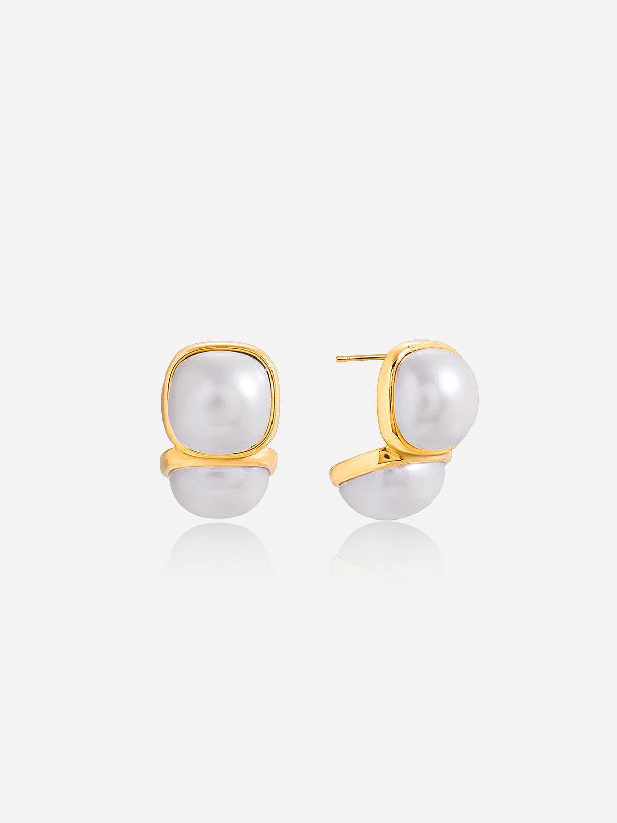 Boucles d'oreilles clous double perle