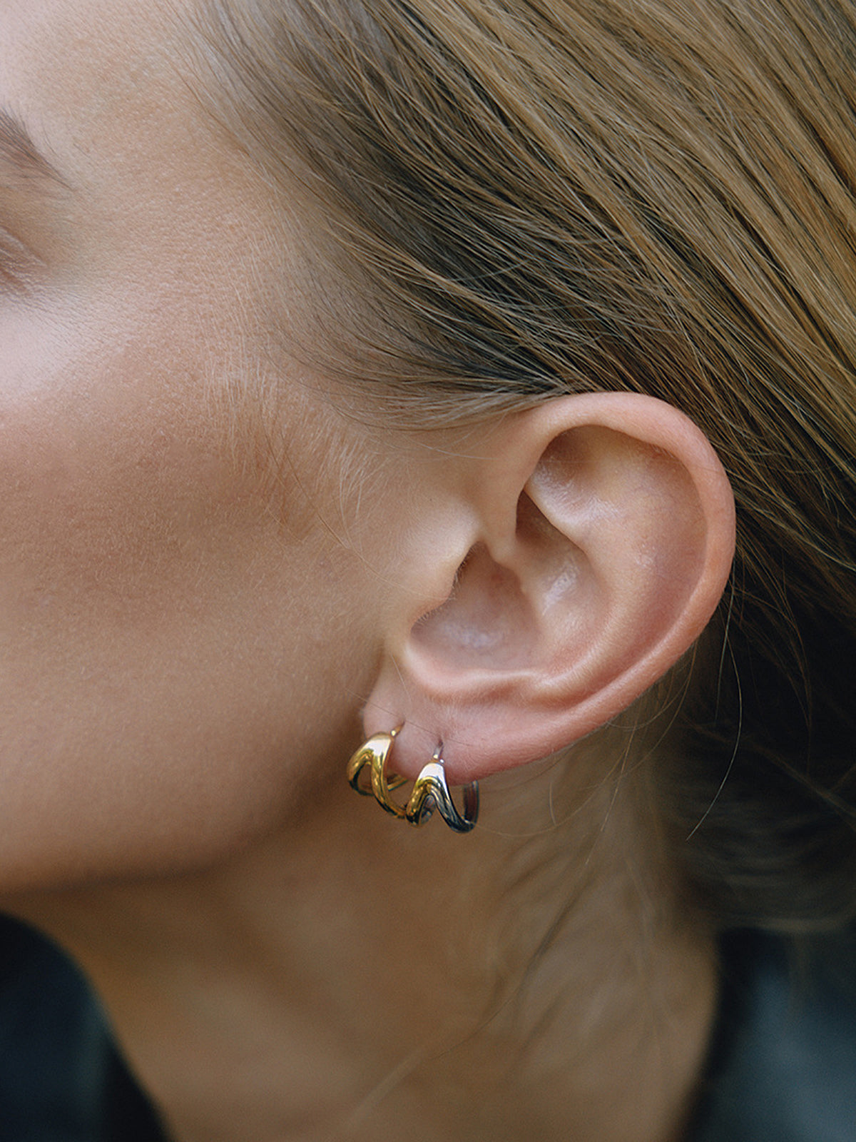 Irregular Shaped Hoop Earrings