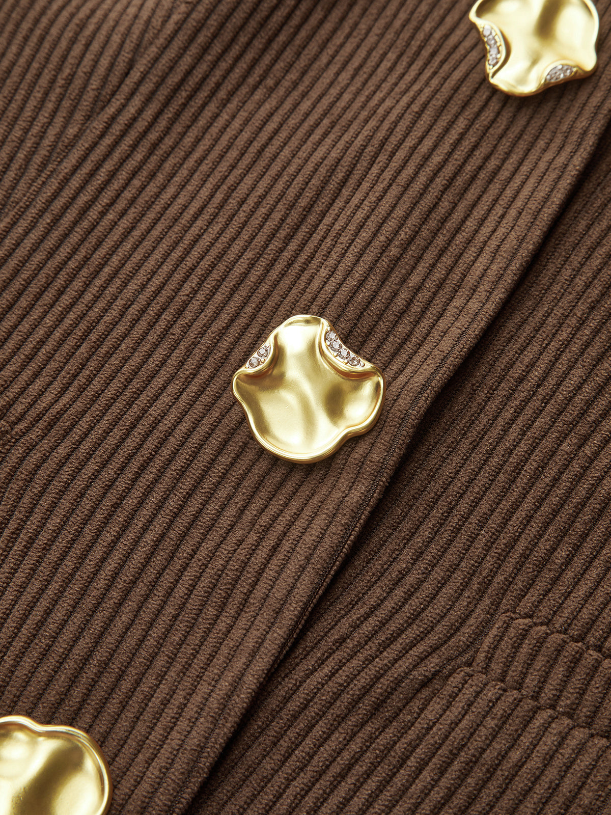 Corduroy V-neck Buttoned Vest