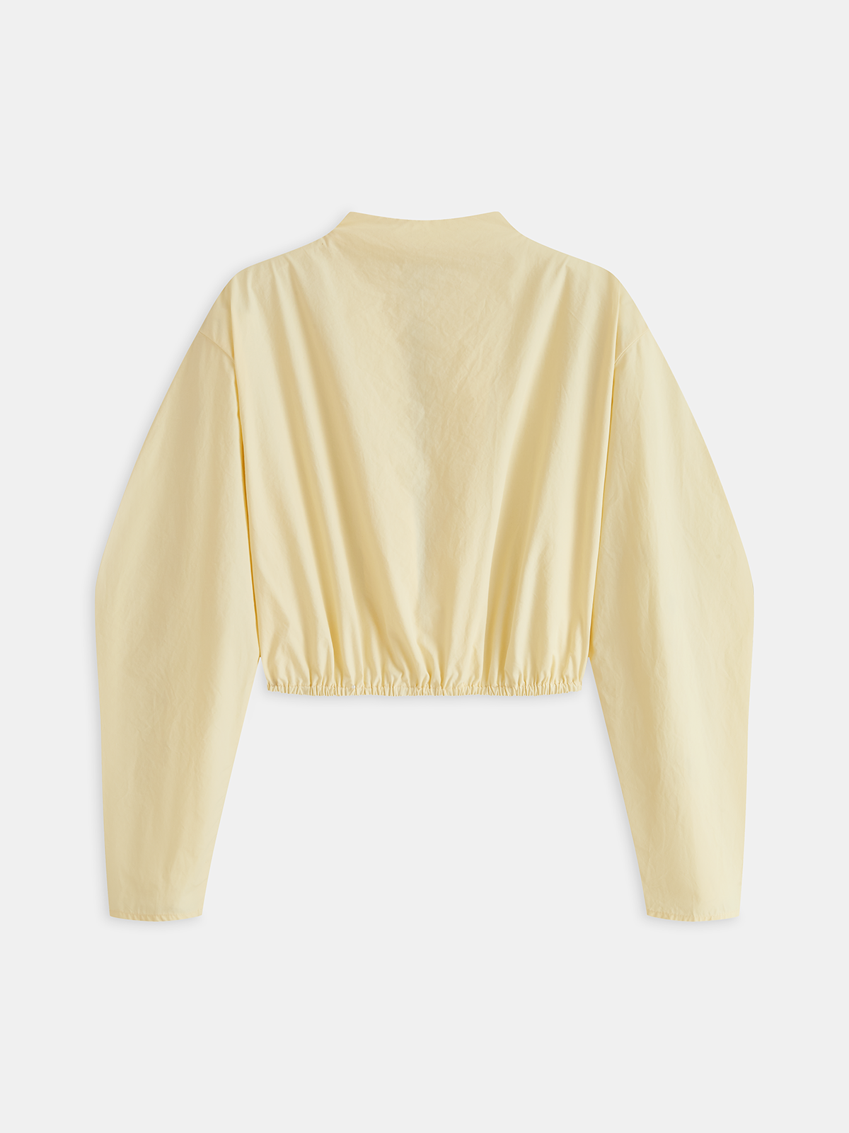 Puff Sleeve Tie Front Cropped Blouse