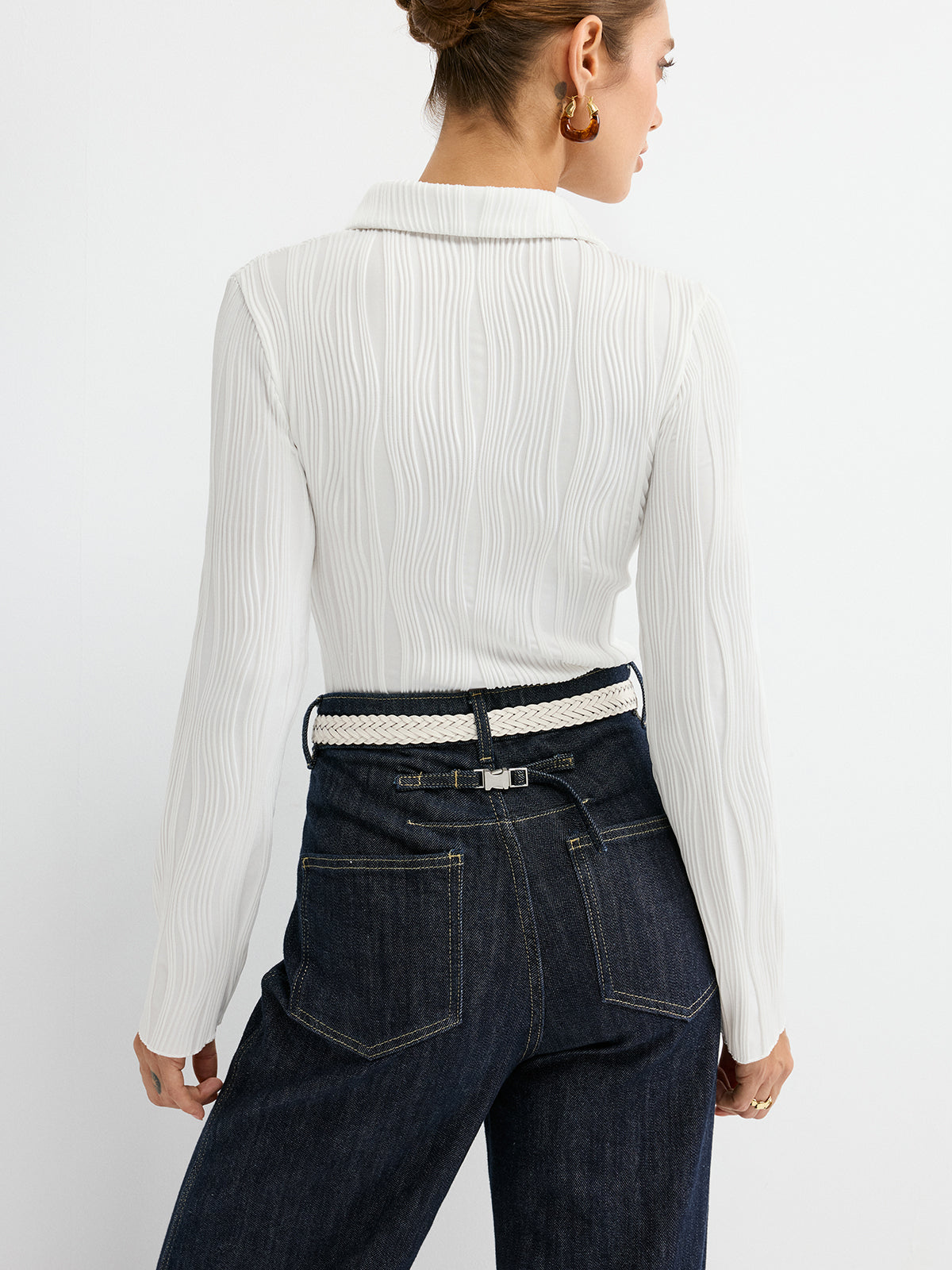 Chemise boutonnée texturée