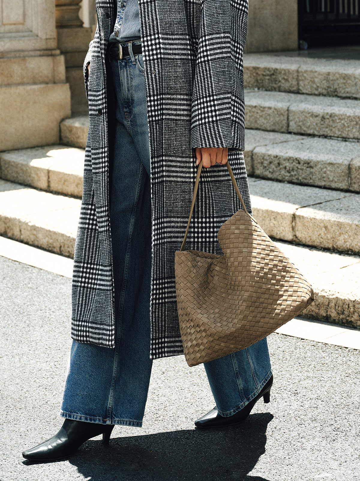 Woven Textured Tote Bag