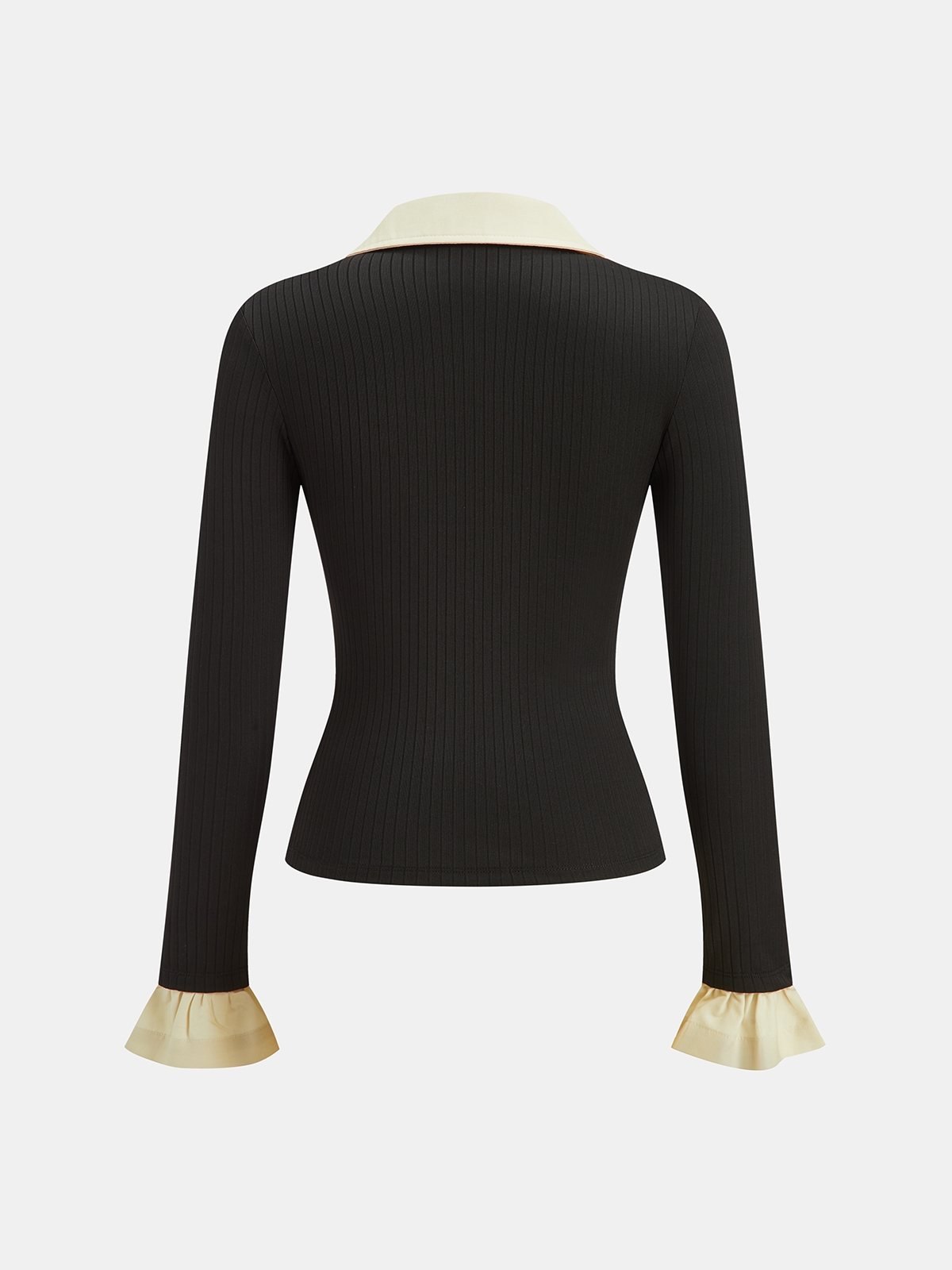 Ruffled Collared Button Front Blouse