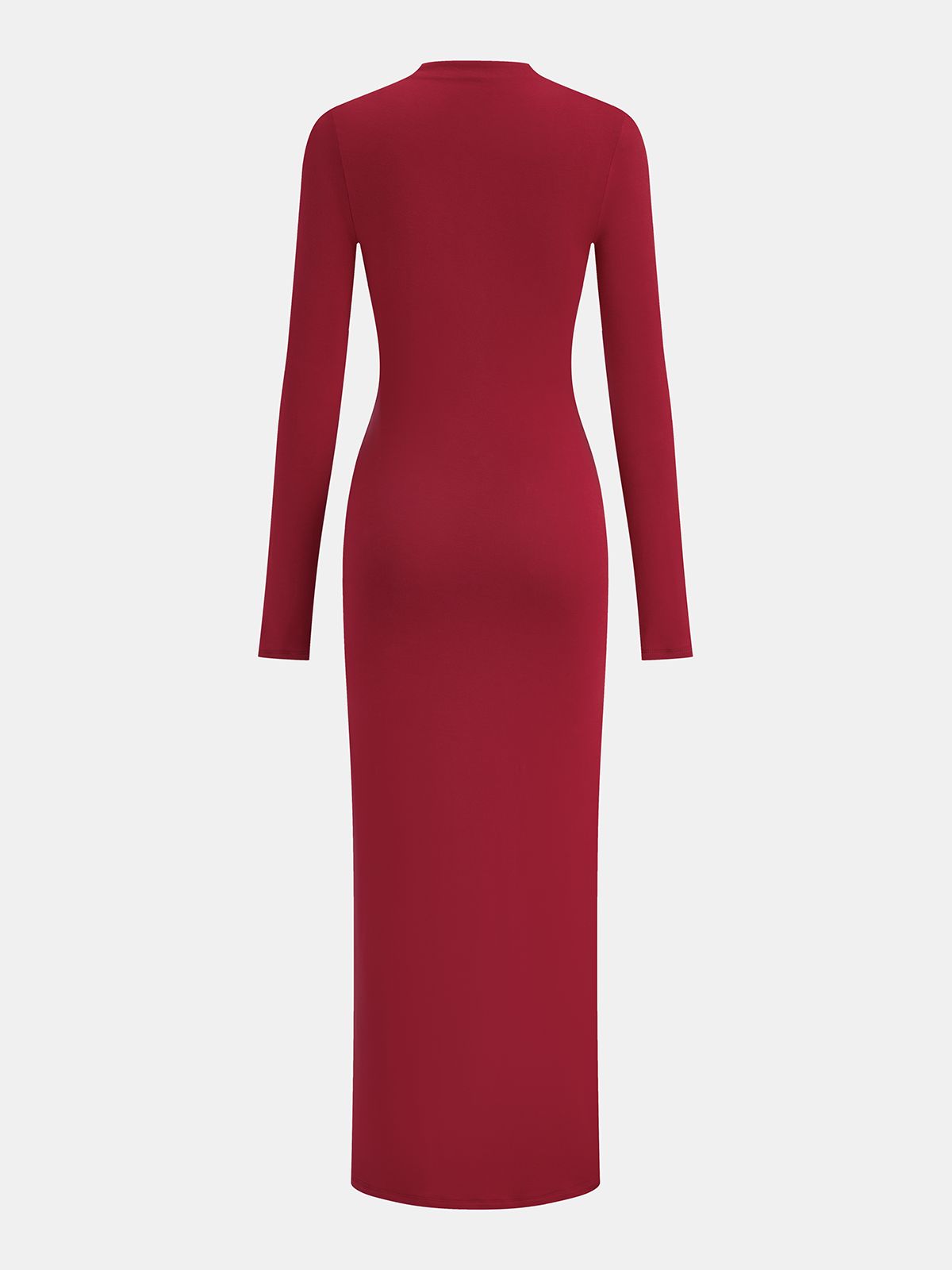 Maxikleid mit Stehkragen, langen Ärmeln und Metalldetail