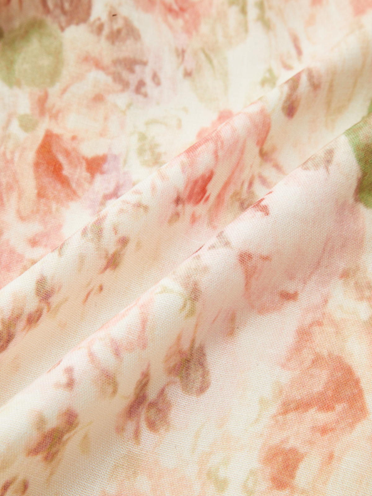 Robe longue à imprimé floral, manches gigot et ceinture