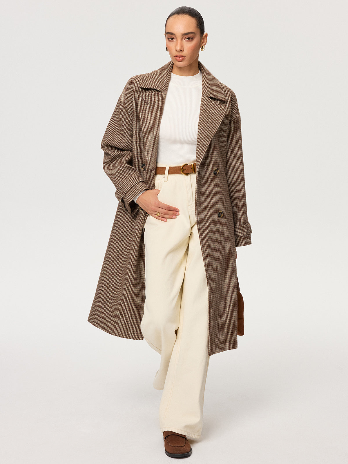 Subtle Checkered Double Breated Coat