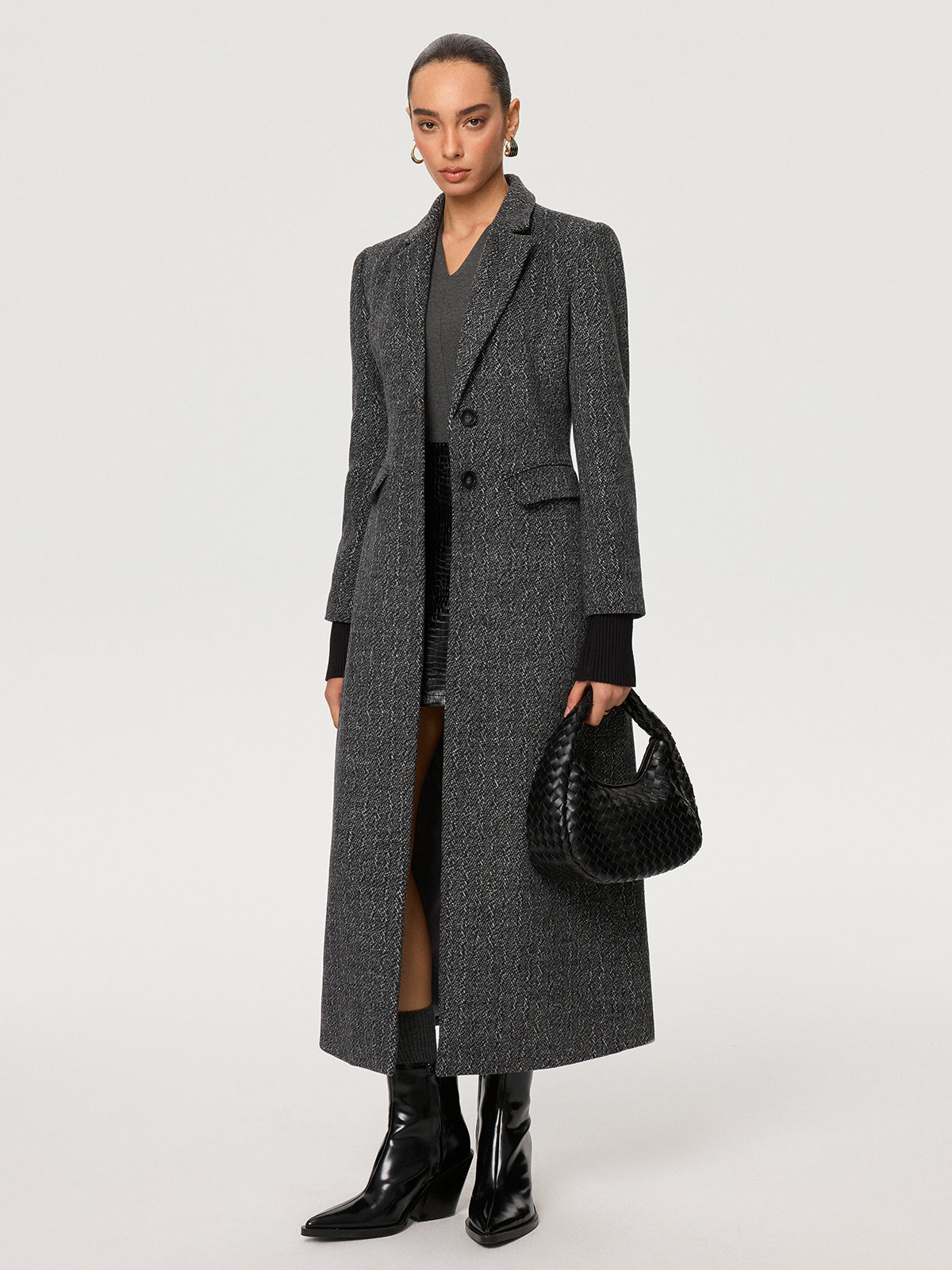 Flecked Wool-blend Coat