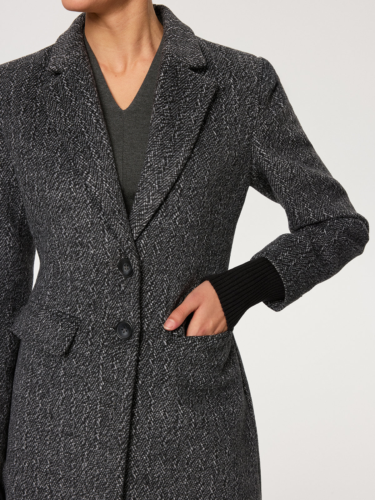 Flecked Wool-blend Coat