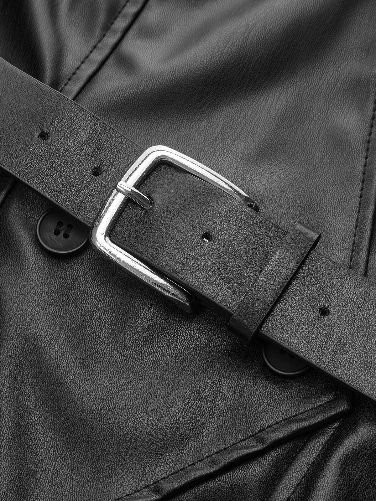 Faux Leather Belted Vest