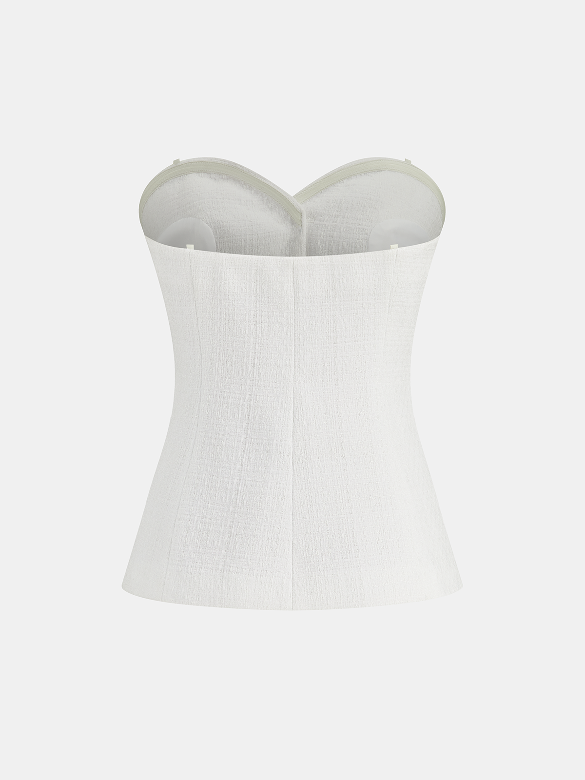 Ensemble haut bustier et mini-jupe en tweed