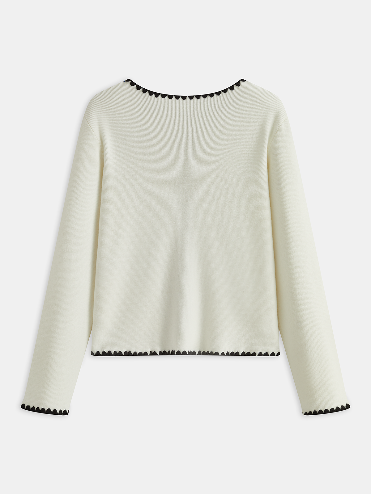 Cardigan en maille à bordure festonnée contrastante