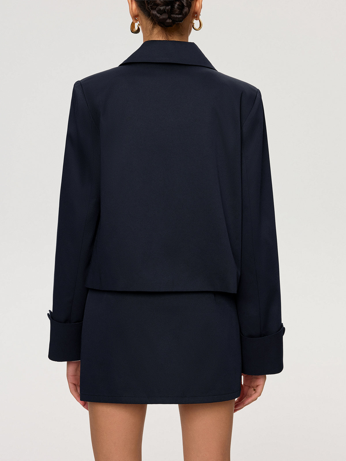 Jacke aus Baumwollmischung mit Kragen