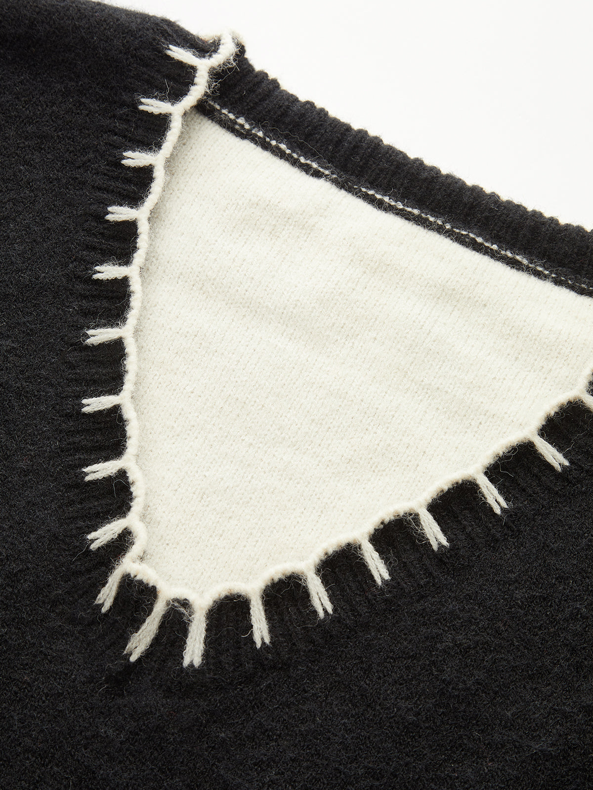 Floral Pattern V-Neck Sweater