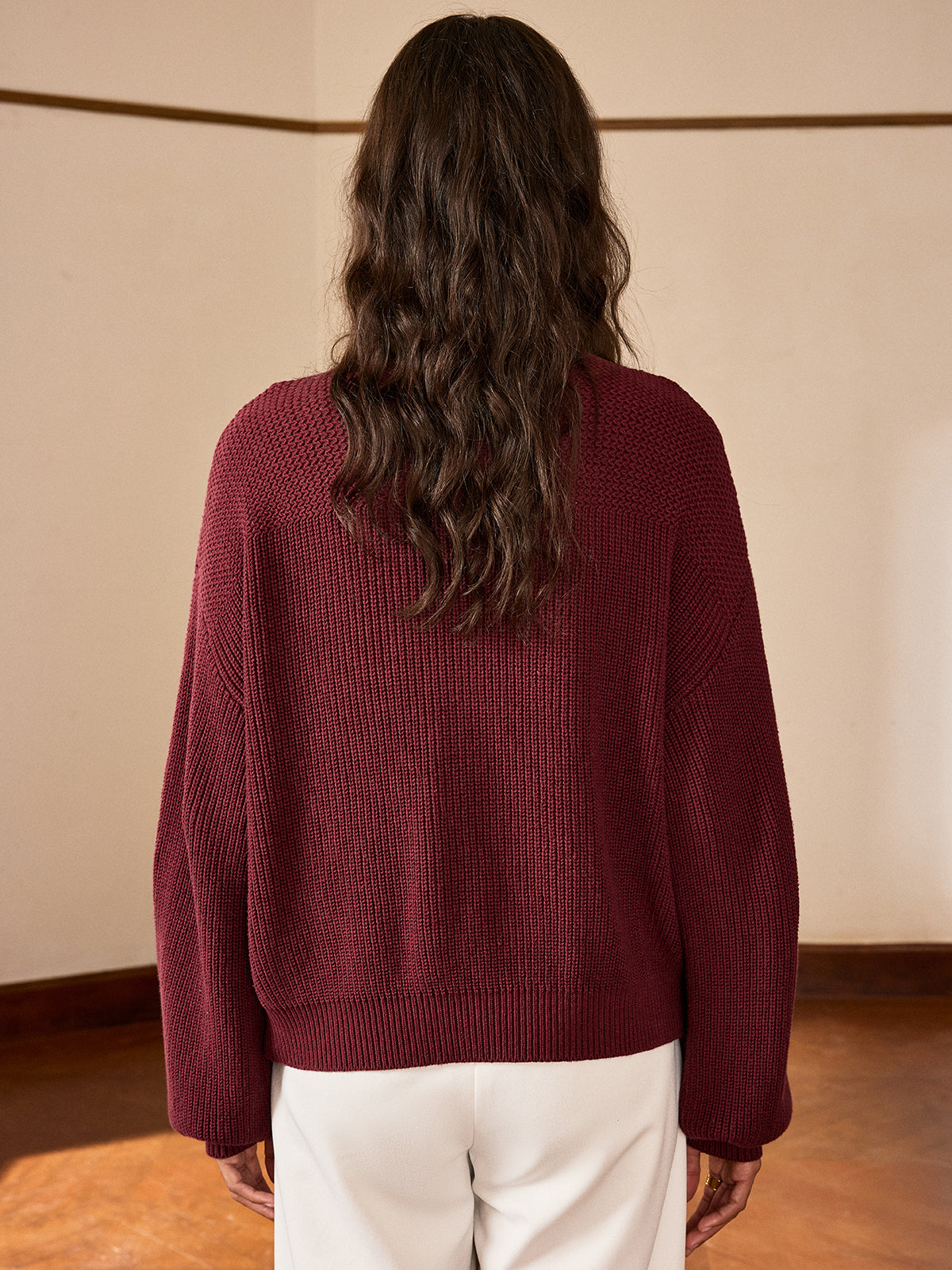 Metal Button-Front Knit Top