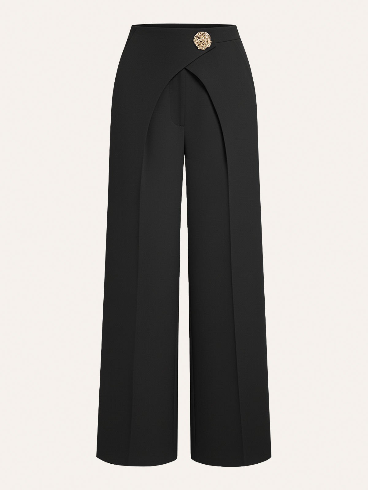 Pantalon droit à détails métalliques