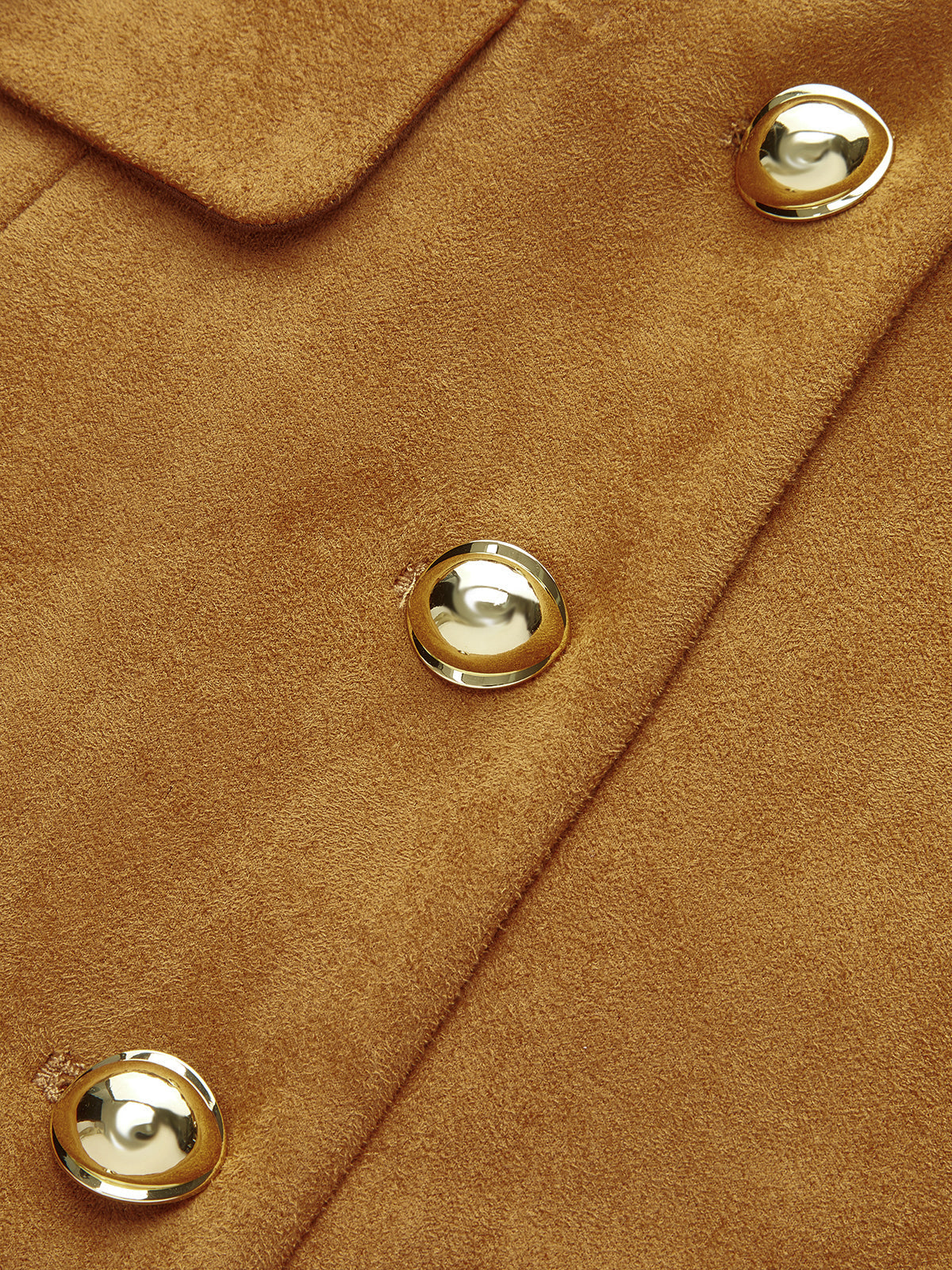 Mini-robe effet daim, encolure à goutte et boutons métalliques