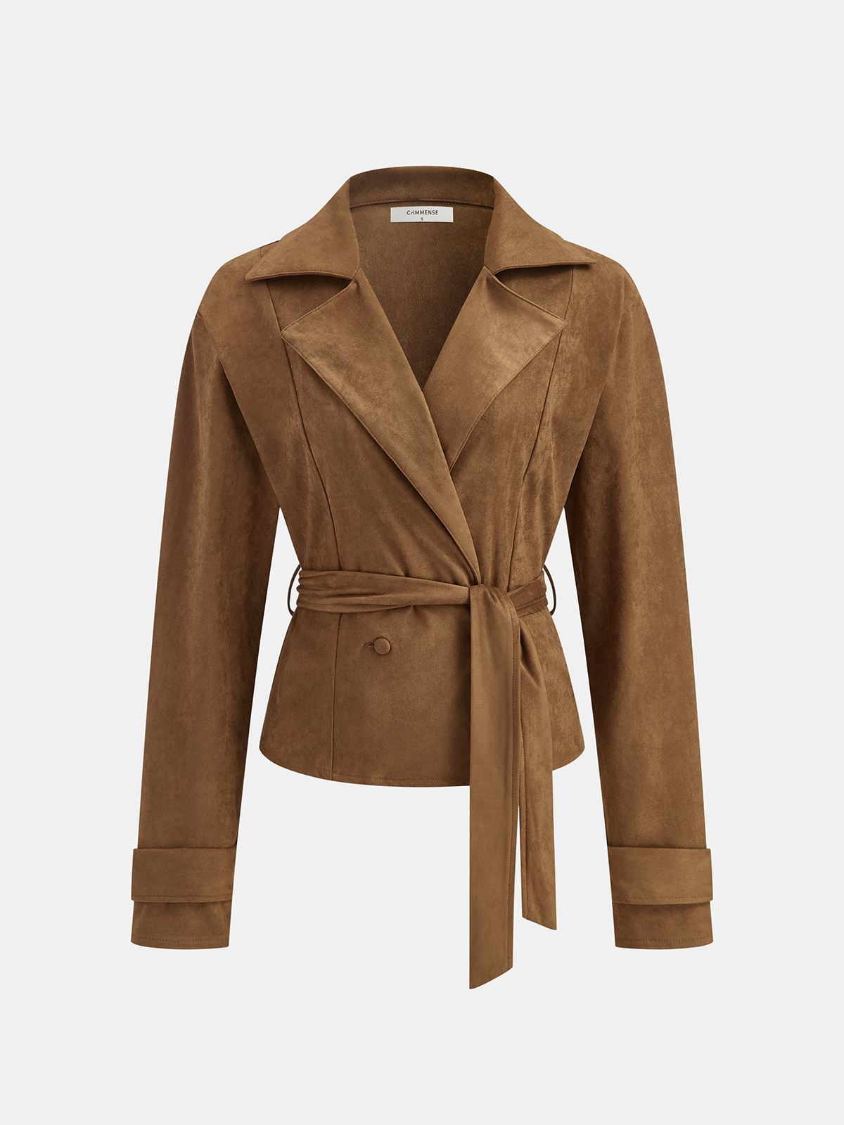 Suede Belted Lapel Jacket