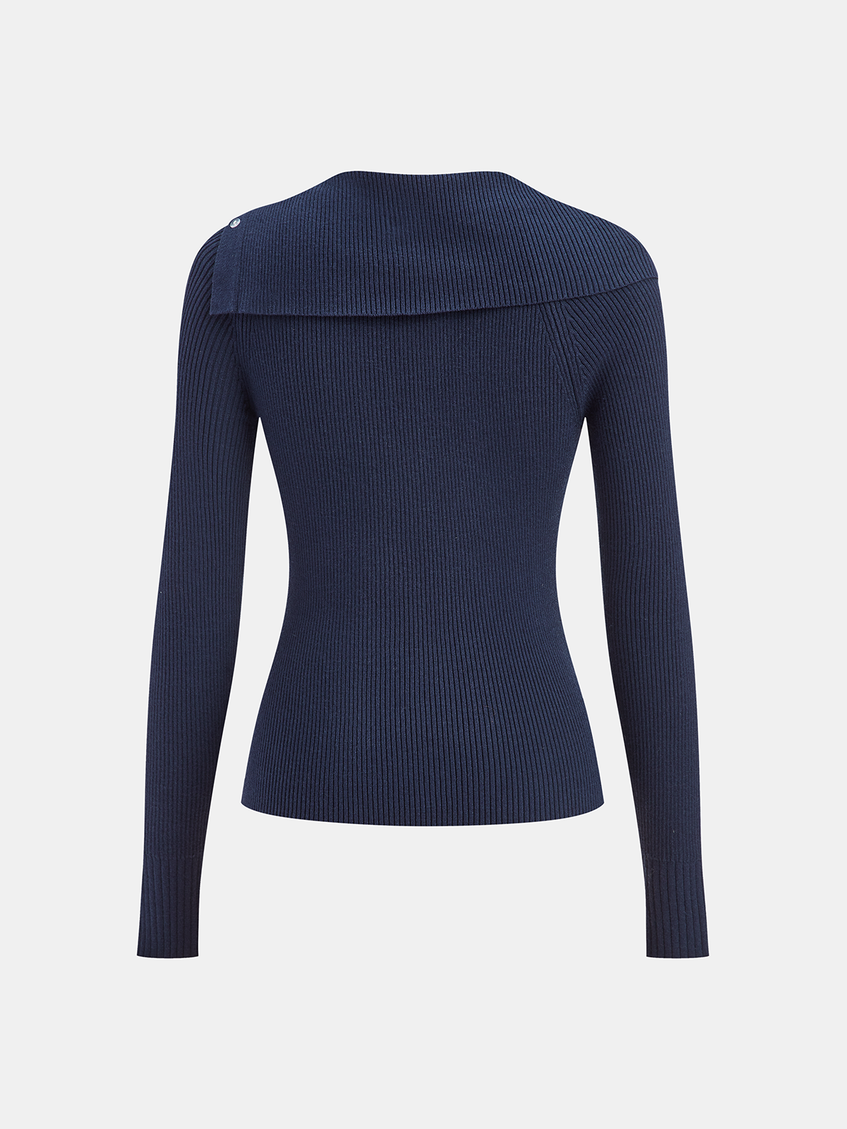 Haut en maille à revers asymétrique et boutons sur le devant