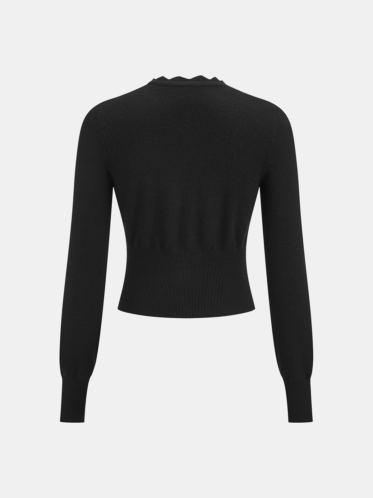 Tie Neck Button Fitted Cardigan