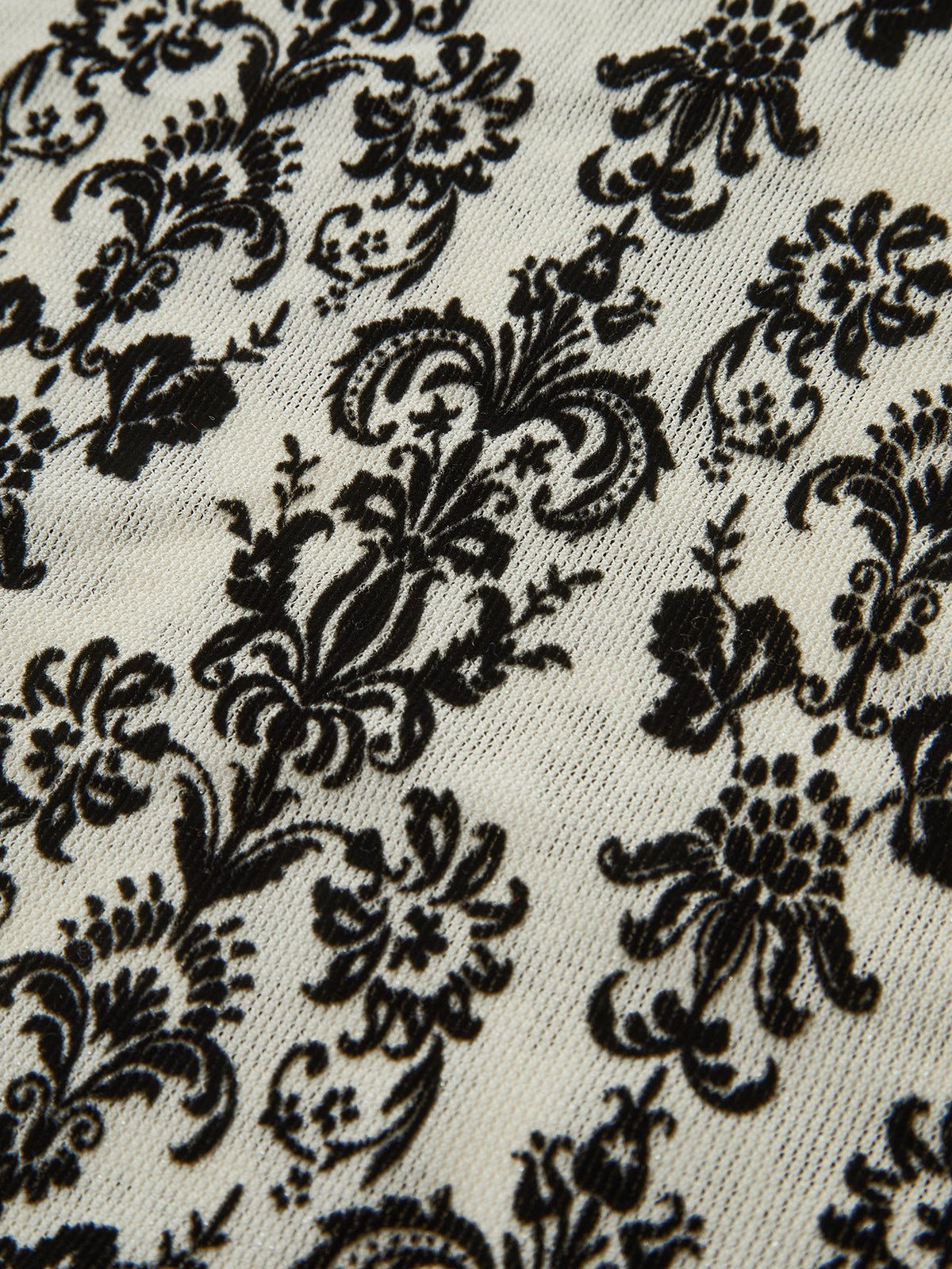 T-shirt à col montant imprimé damas