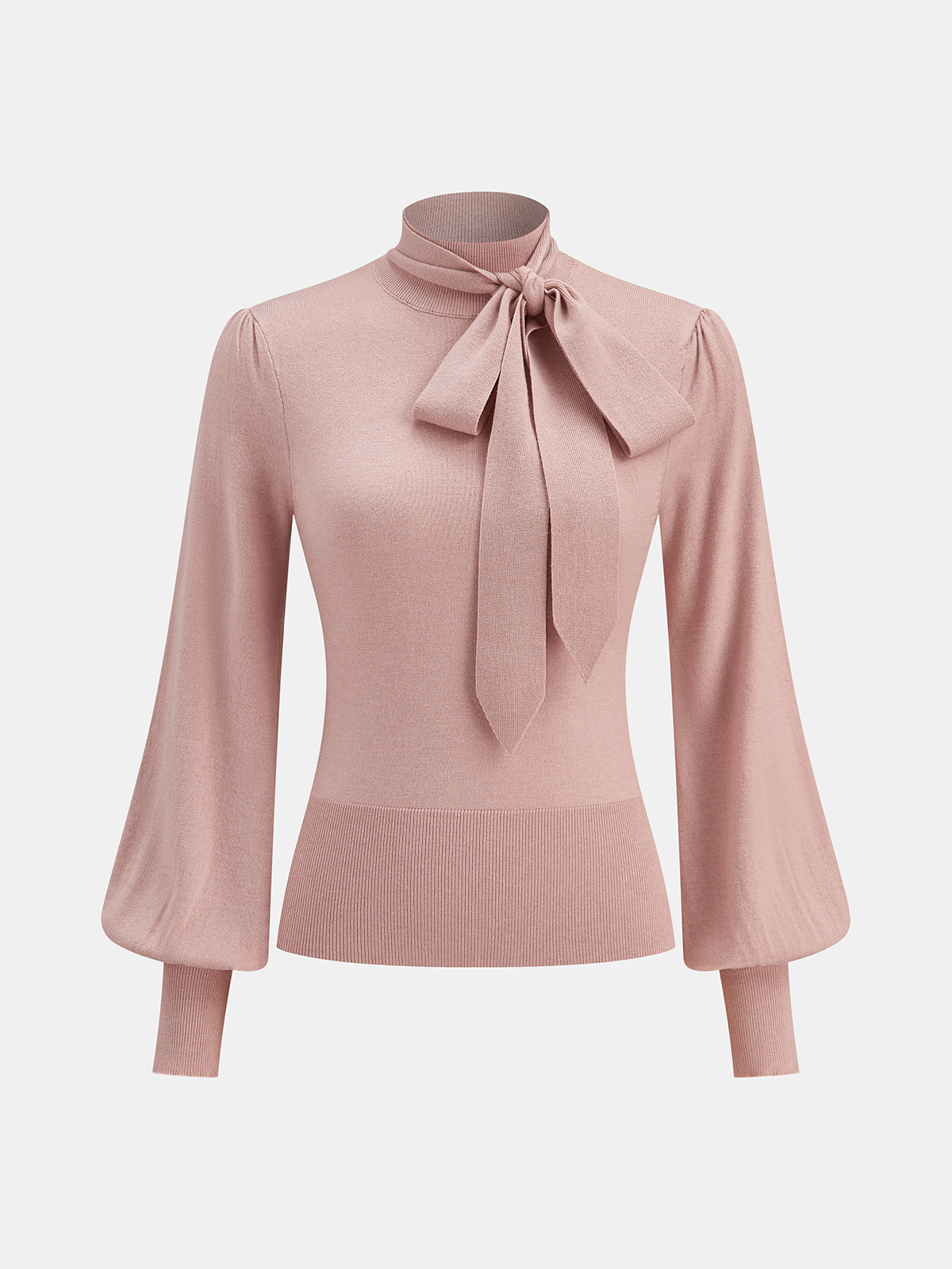 Pull en laine mélangée à col lavallière