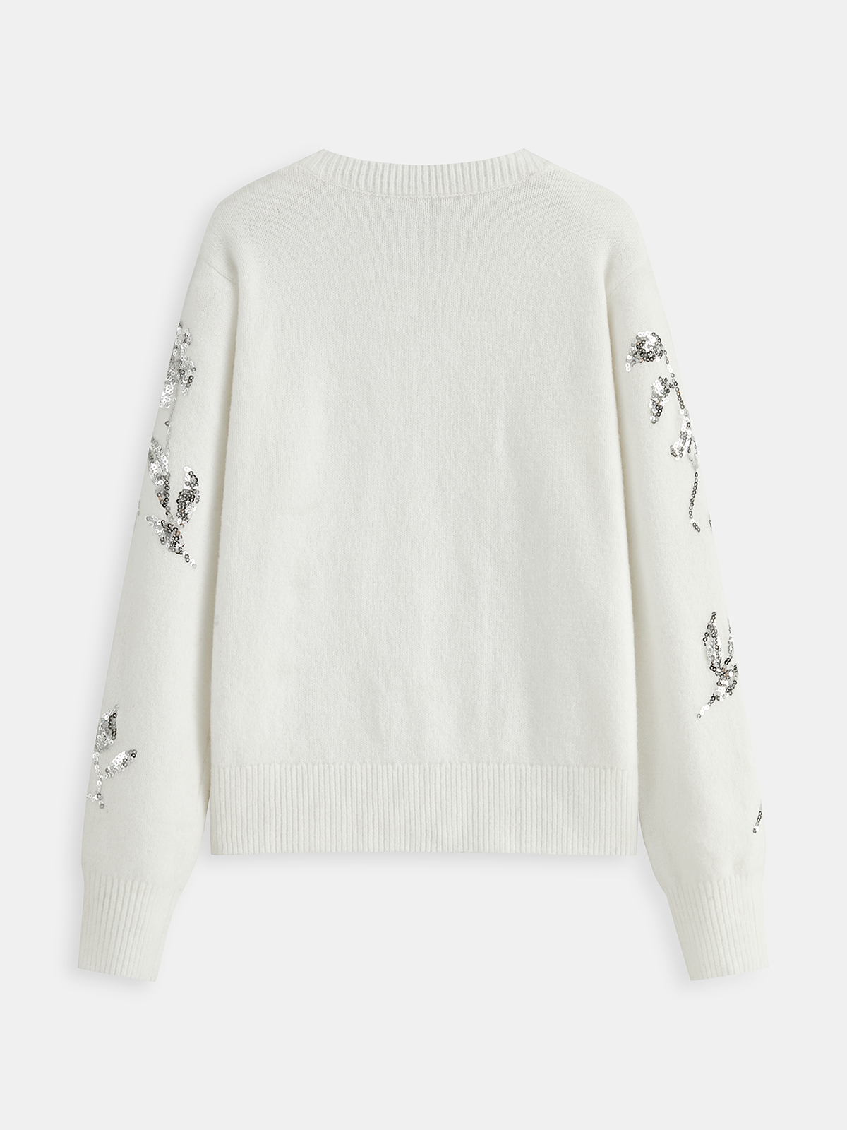 Pull oversize à sequins et fleurs