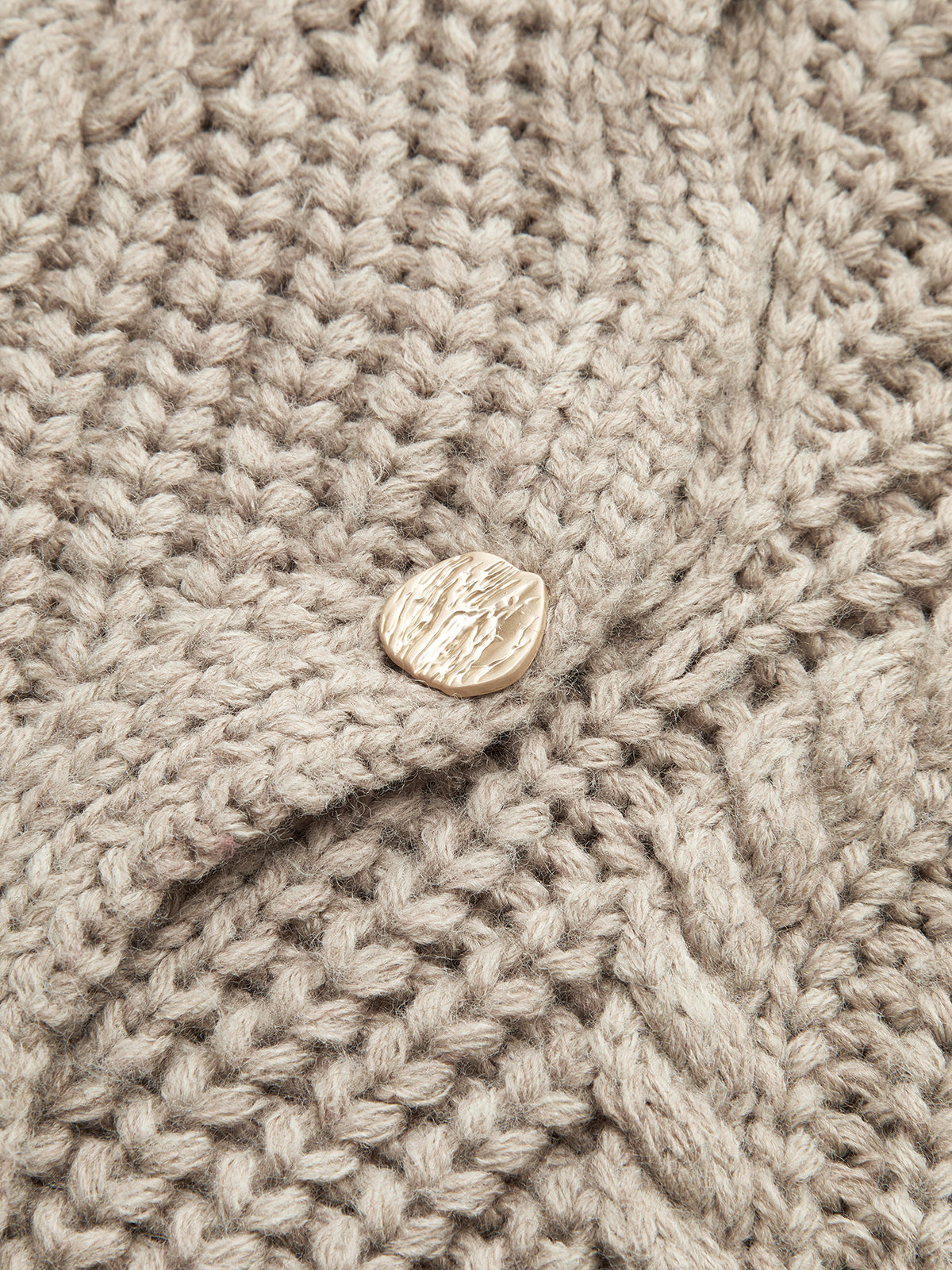 Wool Blend Cable Knit Cardigan