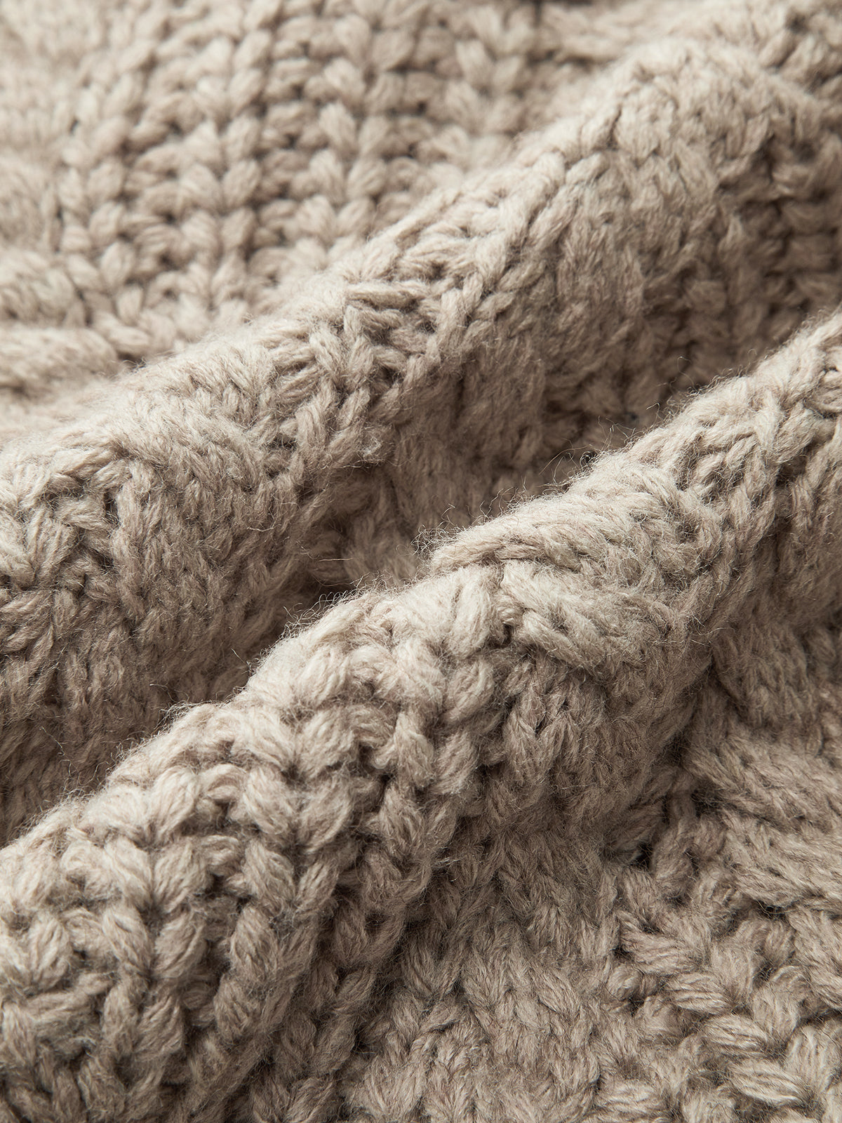 Wool Blend Cable Knit Cardigan